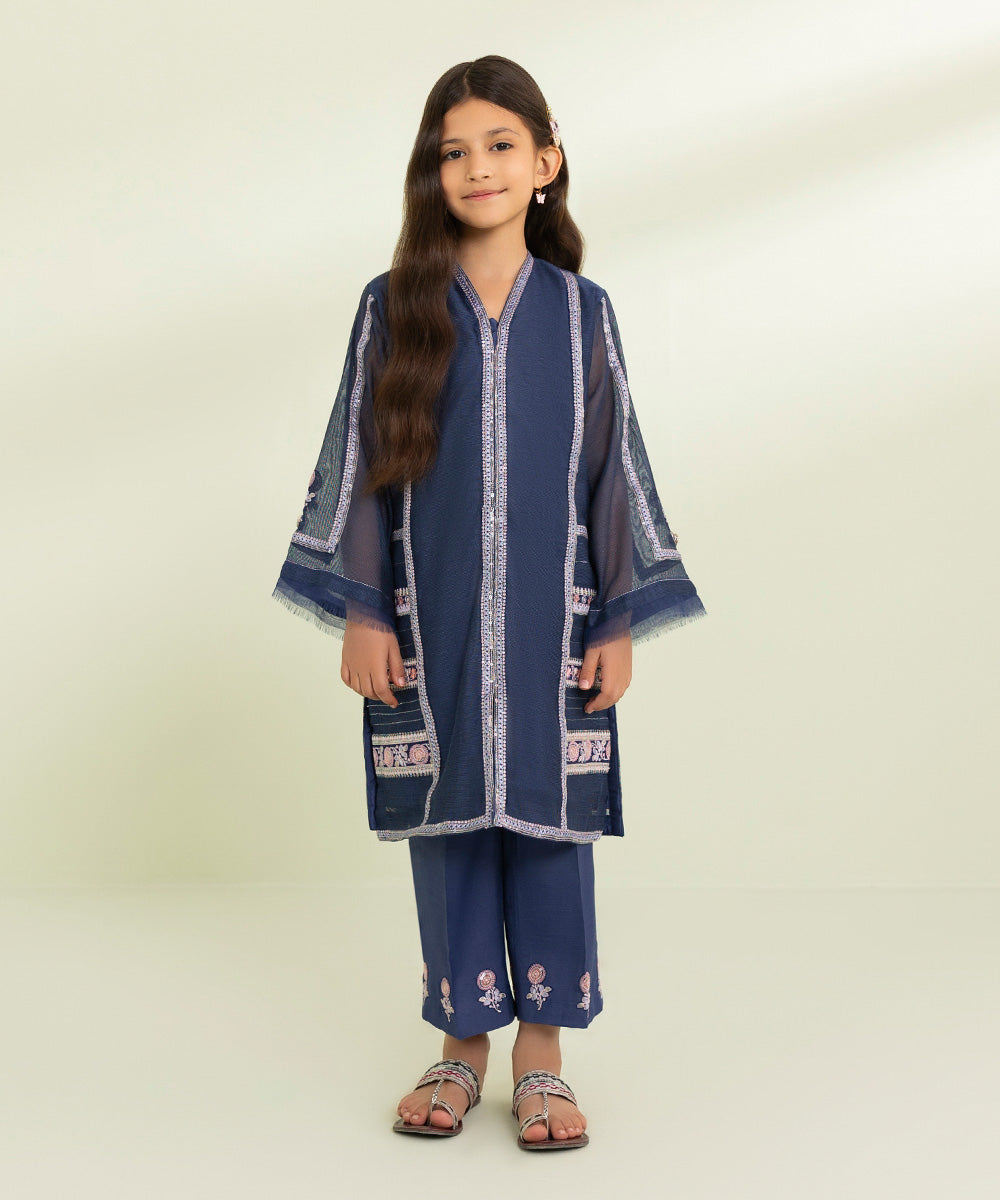 2-Piece - Embroidered Khaddi Net Suit | Shop Now