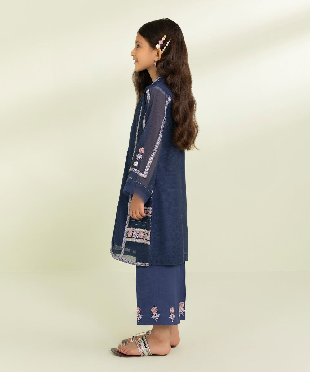 2-Piece - Embroidered Khaddi Net Suit | Shop Now