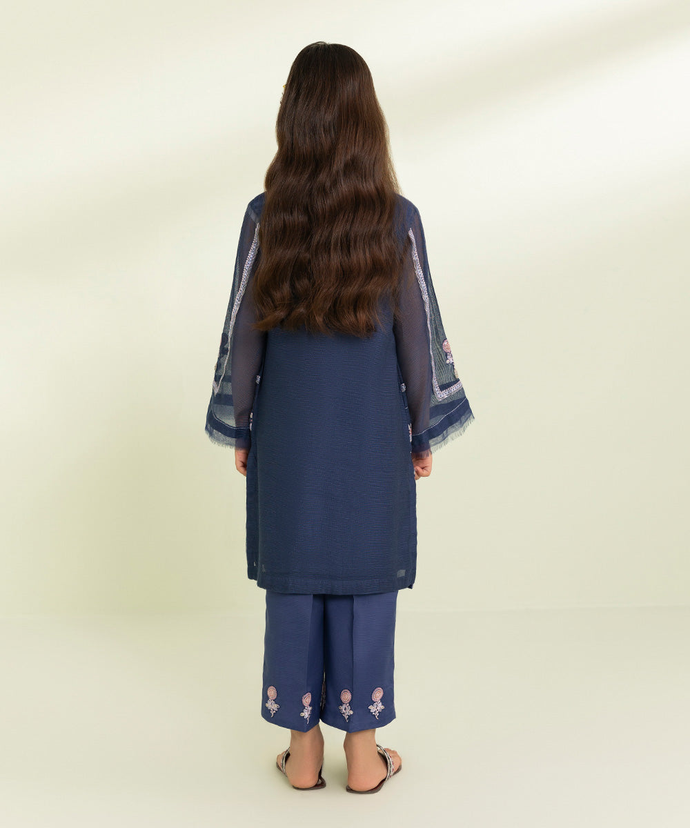 2-Piece - Embroidered Khaddi Net Suit | Shop Now