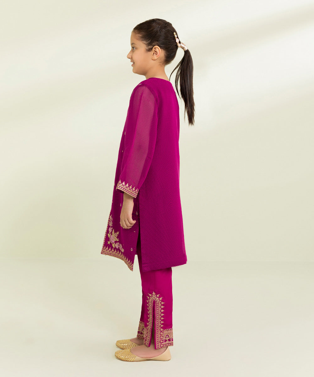 2 Piece Embroidered Silk Khaddi Suit - Buy Online