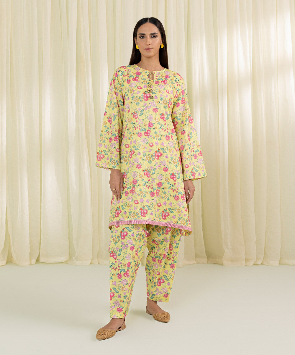 2 Piece - Floral Print Lawn Suit