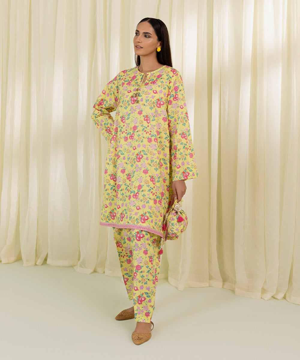 2 Piece - Floral Print Lawn Suit