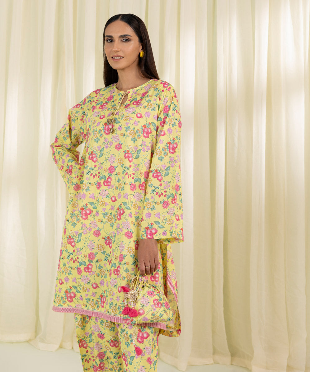 2 Piece - Floral Print Lawn Suit