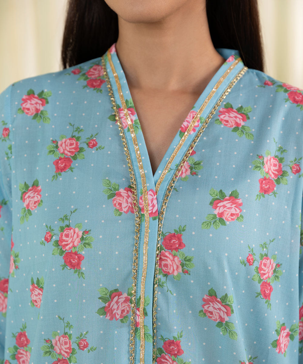 2 Piece - Floral Print Lawn Suit