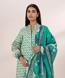 2 Piece - Print Zari Lawn Suit - Buy Now