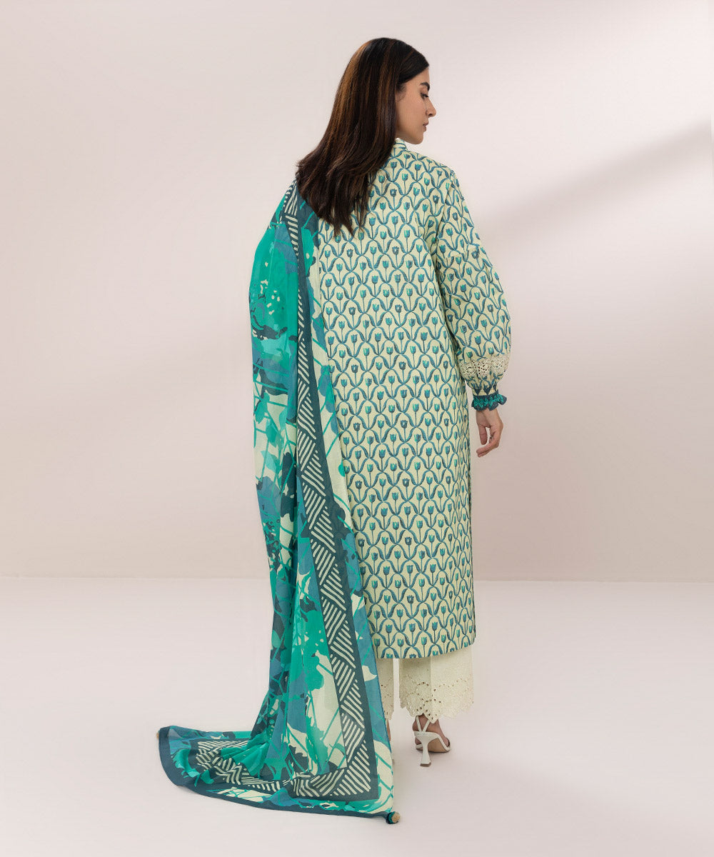 2 Piece - Print Zari Lawn Suit - Buy Now