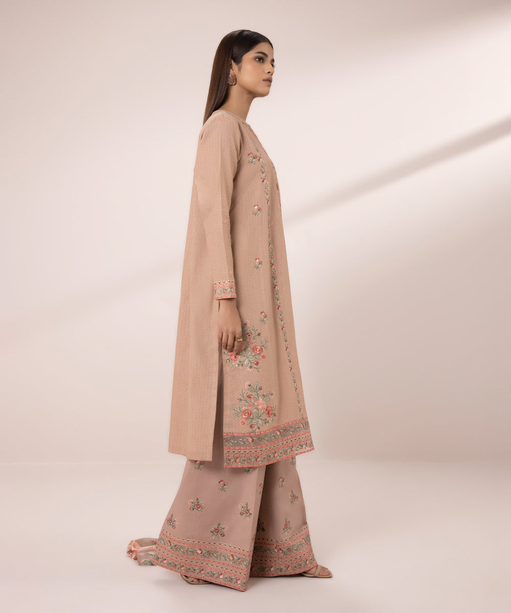 3-Piece Dobby Suit with Embroidery