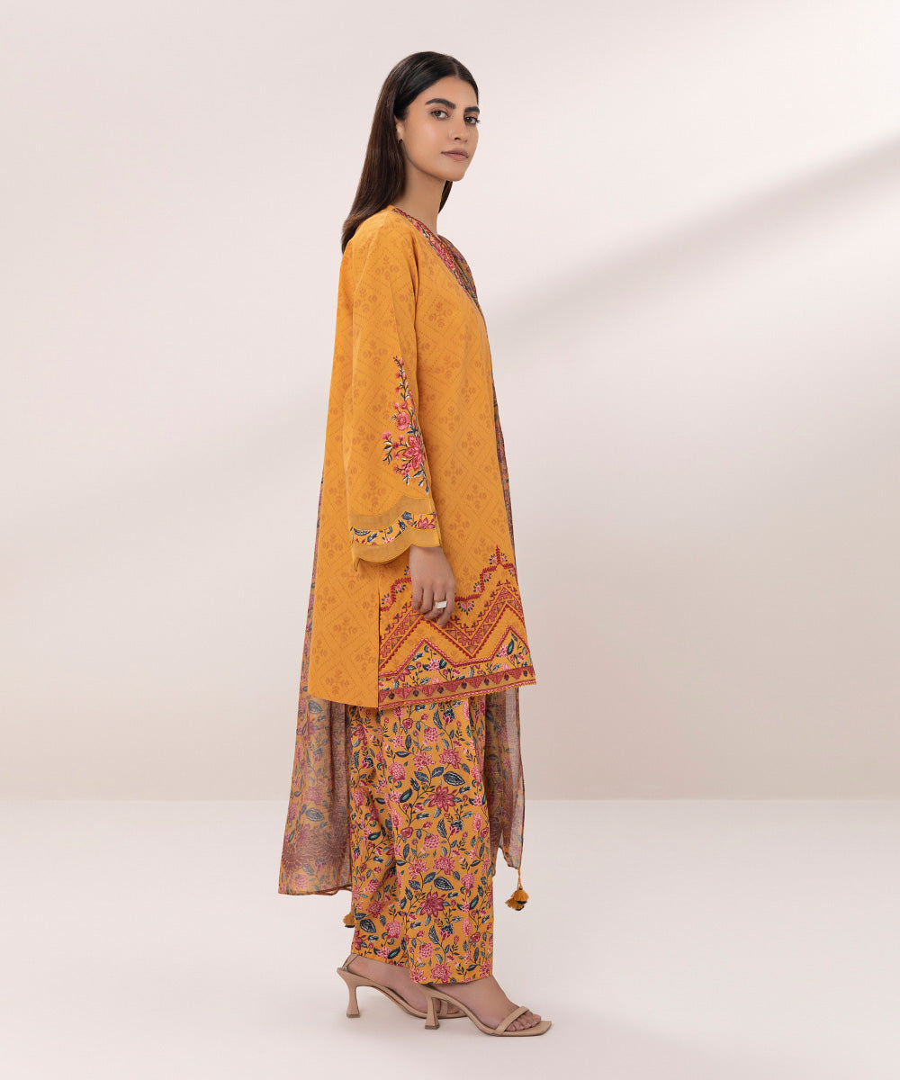 3 Piece - Embroidered Jacquard Suit - Embroidered Jacquard 3 Piece Suit