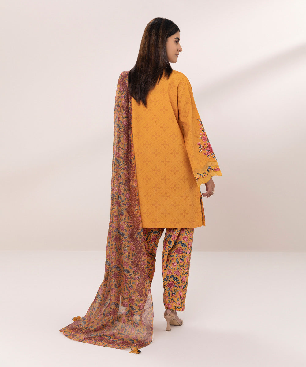 3 Piece - Embroidered Jacquard Suit - Embroidered Jacquard 3 Piece Suit