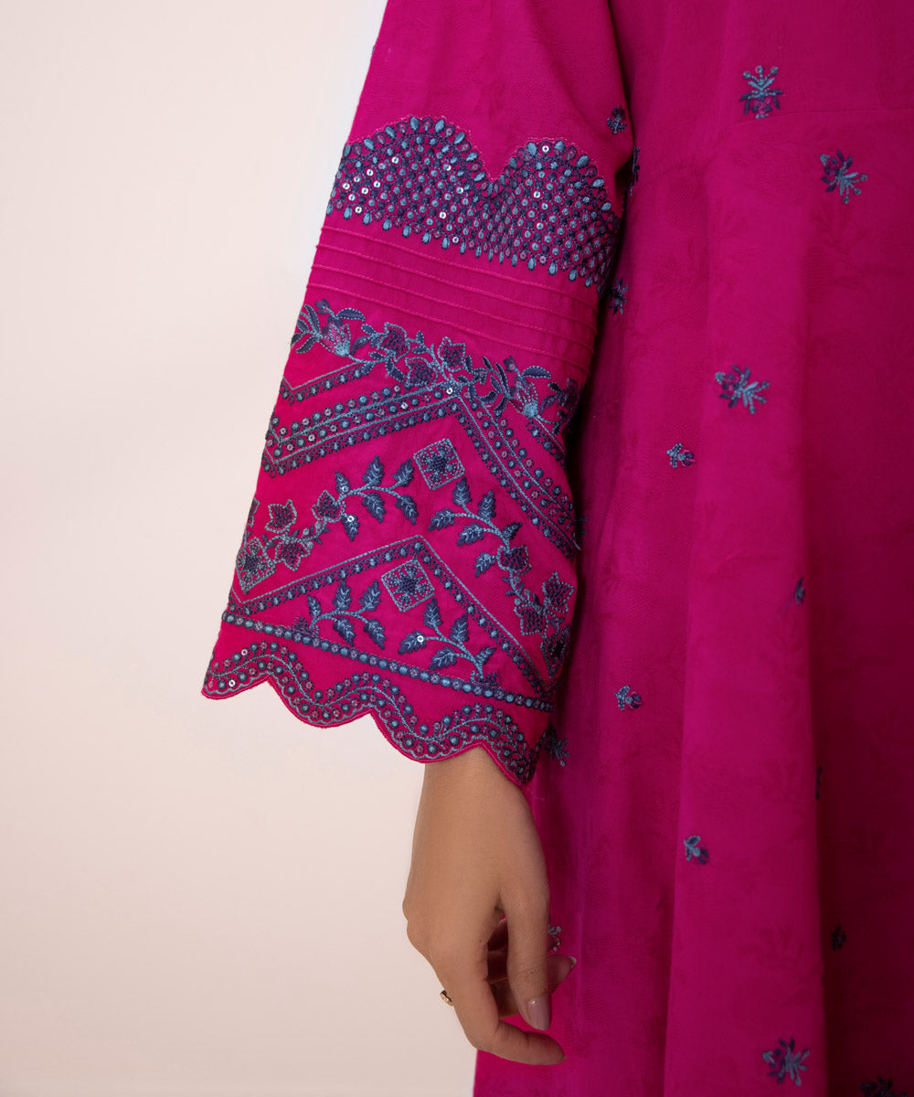 3 Piece Embroidered Jacquard Suit