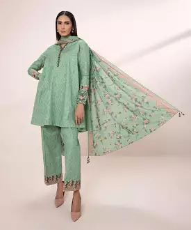 3 Piece Embroidered Lawn Suit - Buy Now!