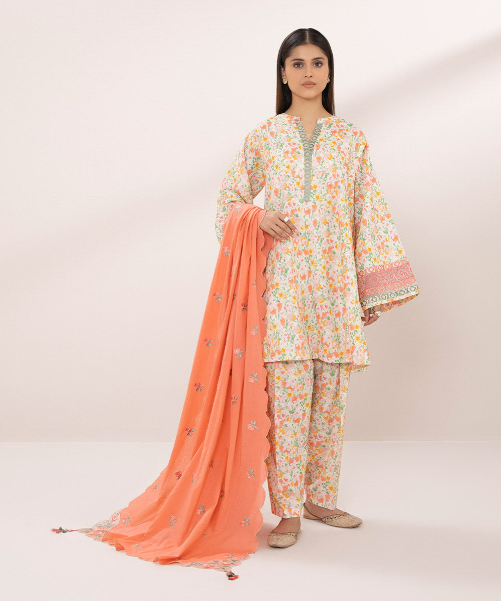 3 Piece Embroidered Lawn Suit - Buy Online at Affordable Prices. Limited Stock Available!