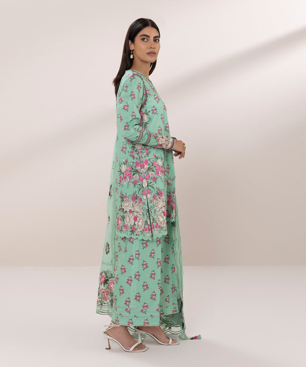 3 Piece Embroidered Lawn Suit for Women: Buy Online