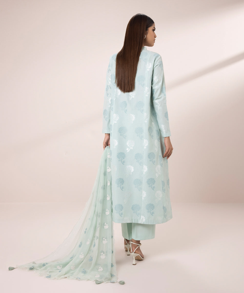 3 Piece Jacquard Suit with Embroidery