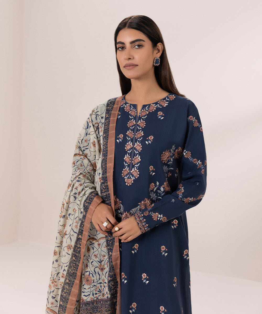 3 Piece Lawn Suit with Embroidery