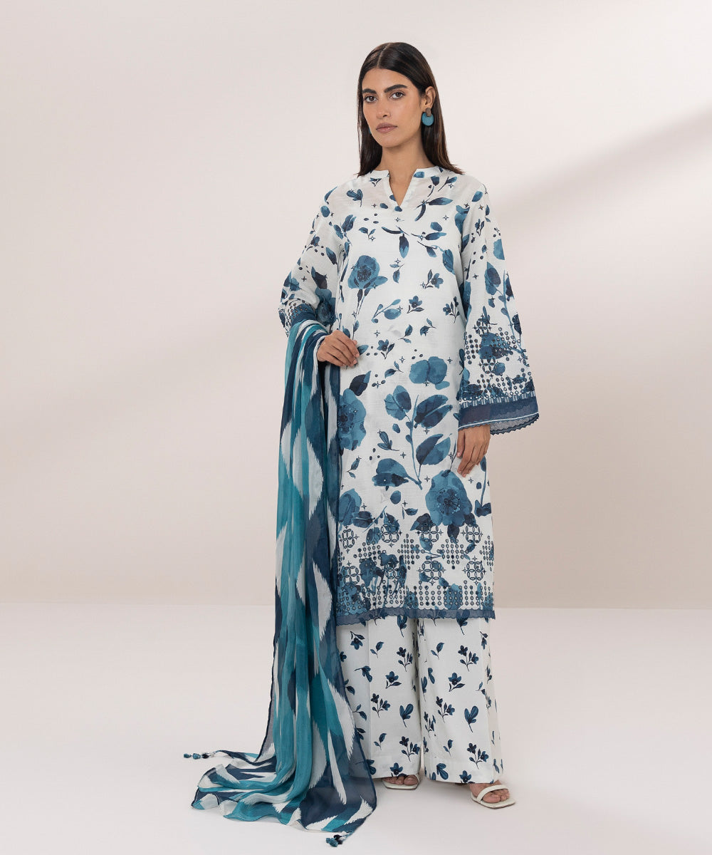 3 Piece - Lawn Suit with Embroidery