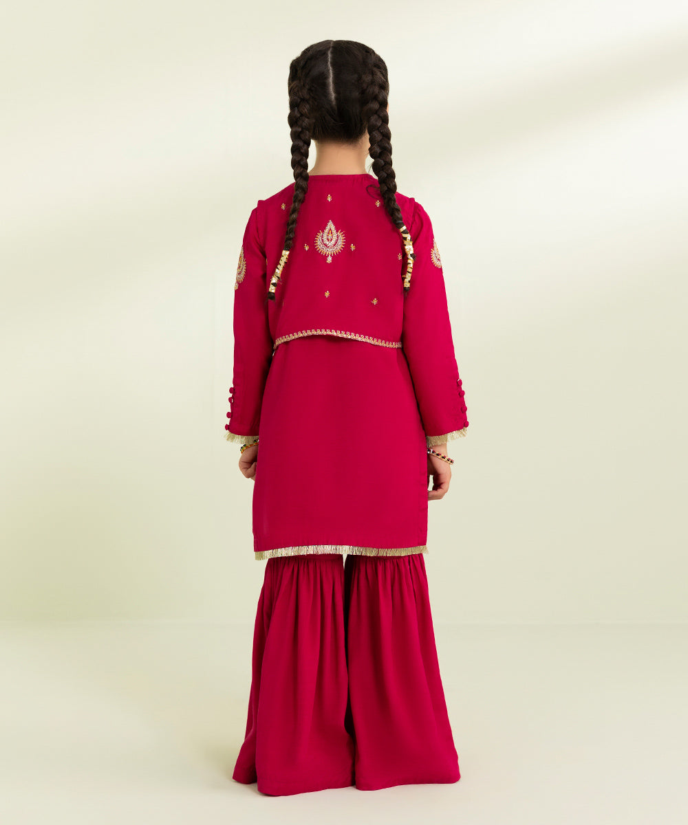 3-Piece Raw Silk Suit with Embroidery