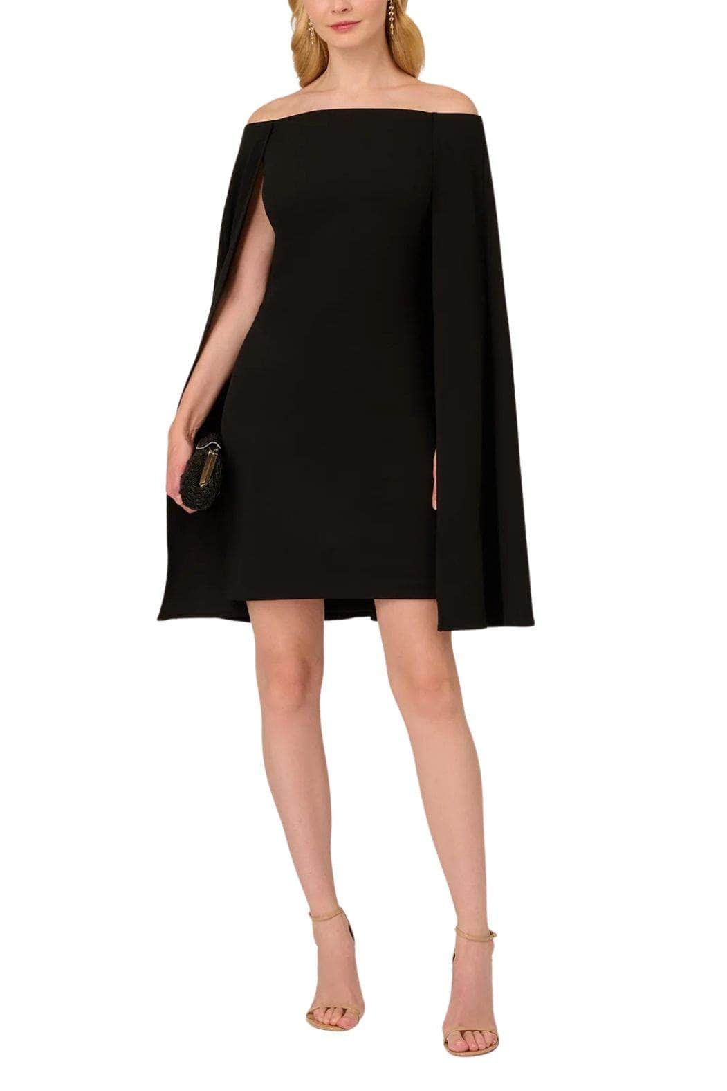 Adrianna Papell Off Shoulder Cape Dress