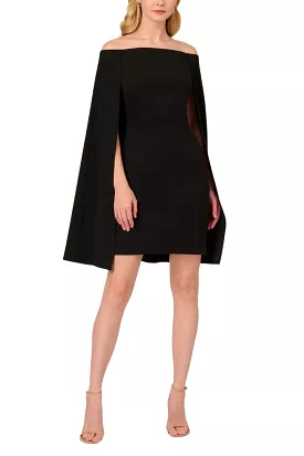 Adrianna Papell Off Shoulder Cape Dress