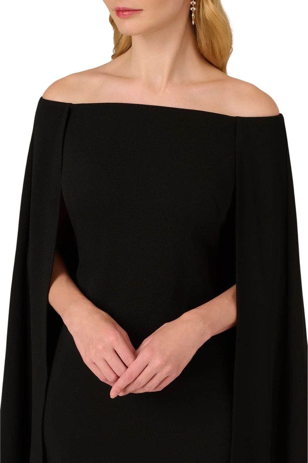 Adrianna Papell Off Shoulder Cape Dress