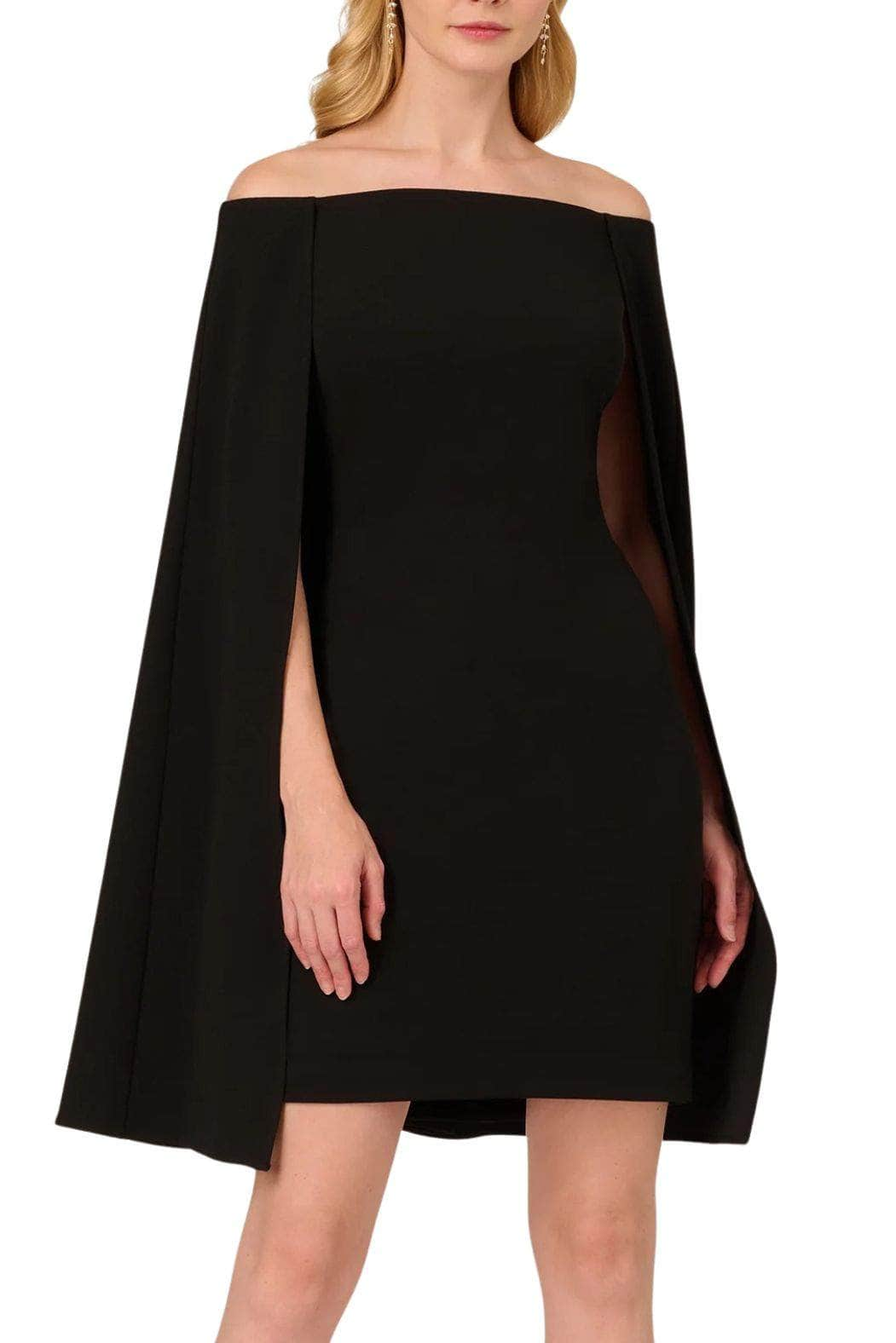 Adrianna Papell Off Shoulder Cape Dress