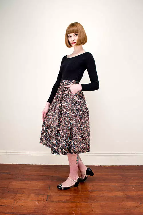 Andrina Flower Print Skirt