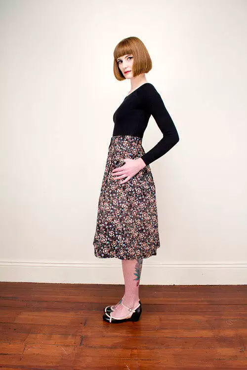 Andrina Flower Print Skirt