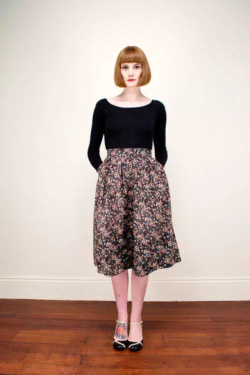 Andrina Flower Print Skirt