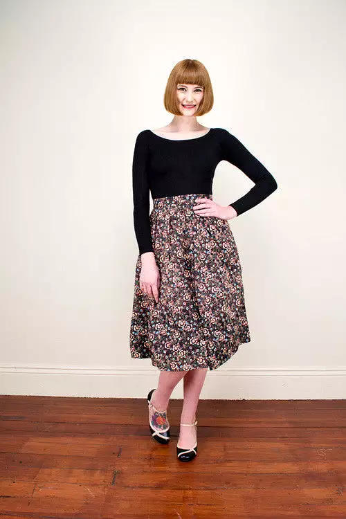 Andrina Flower Print Skirt