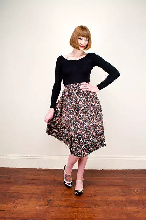 Andrina Flower Print Skirt