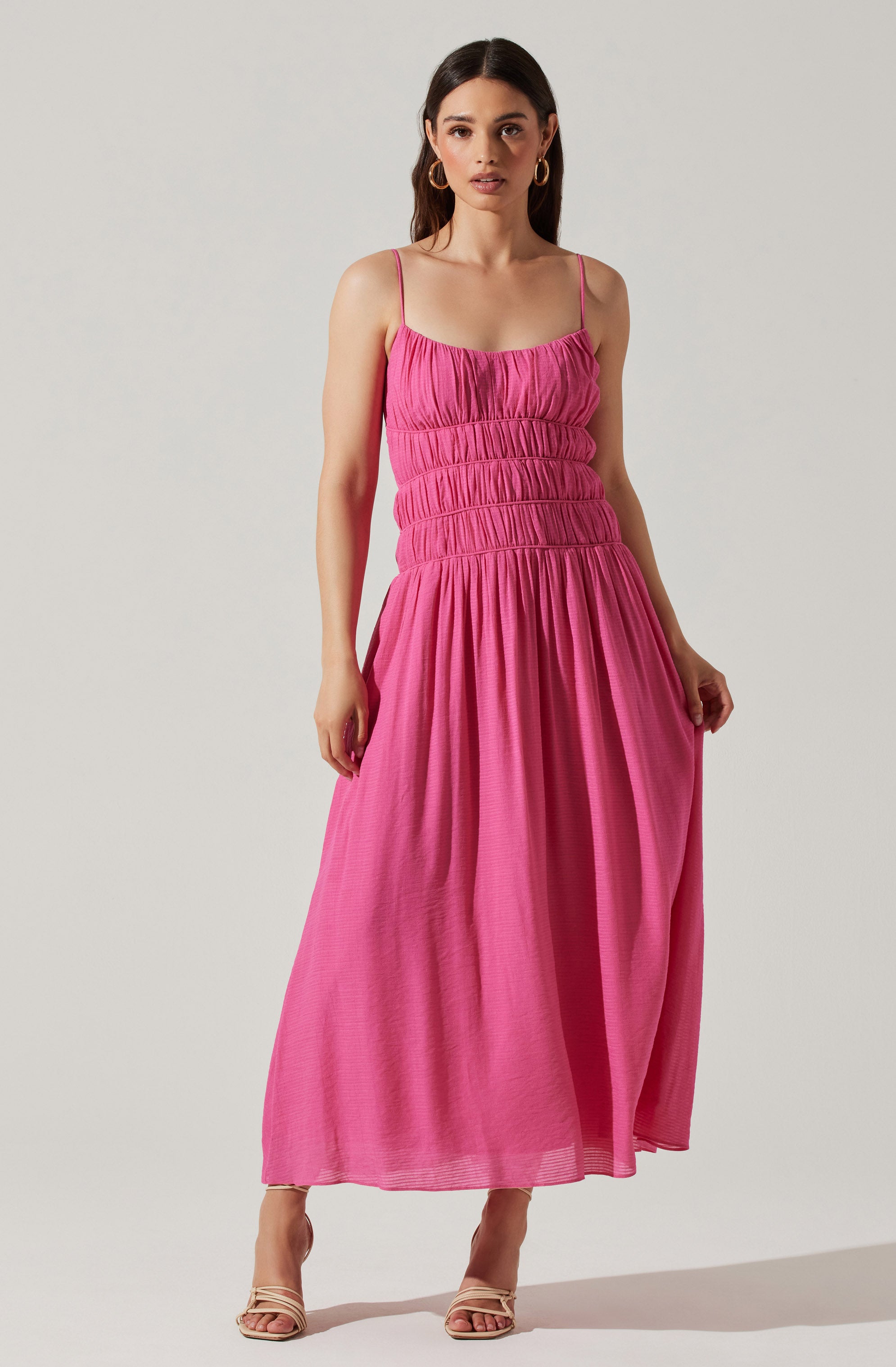 Andrina Smocked Midi Dress - Google SEO Results: Tiered Ruffle Midi Dress with Smocked Bodice