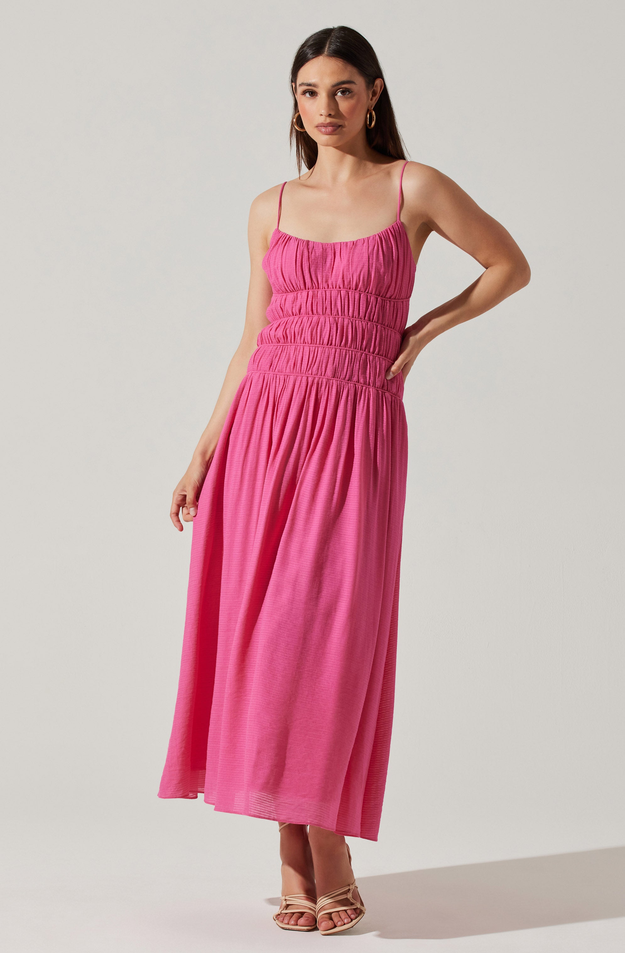 Andrina Smocked Midi Dress - Google SEO Results: Tiered Ruffle Midi Dress with Smocked Bodice