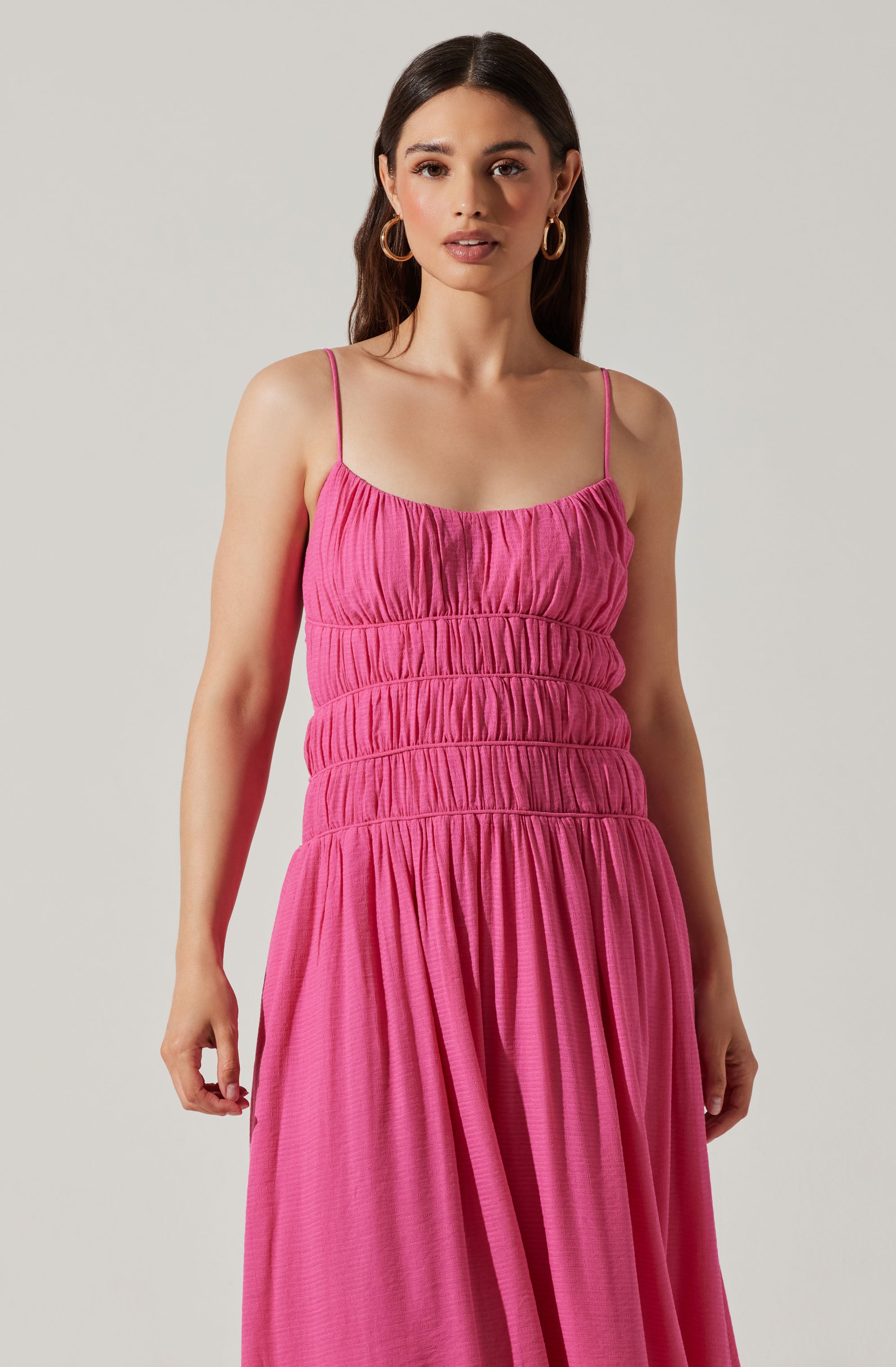 Andrina Smocked Midi Dress - Google SEO Results: Tiered Ruffle Midi Dress with Smocked Bodice