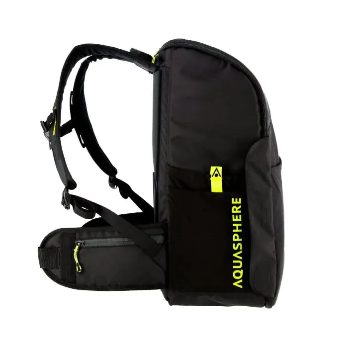 Aqua Sphere Transition Backpack in Black and Bright Yellow.