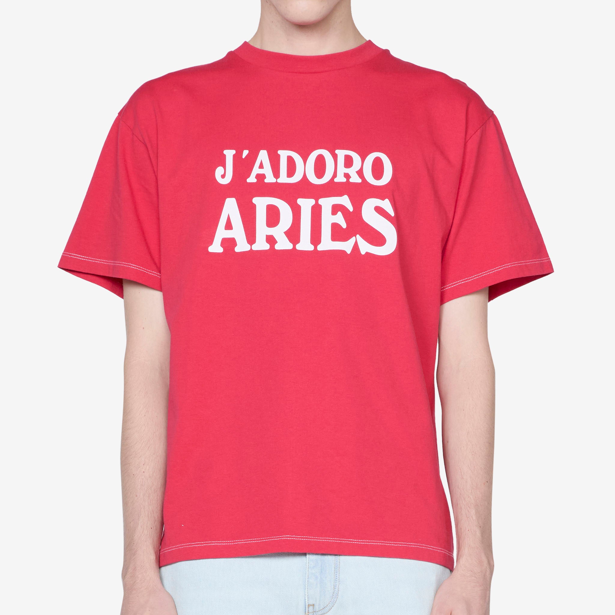 Aries Red Short Sleeve T-Shirt.