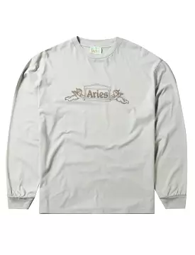 Aries Winged Temple Long Sleeve Tee Grey