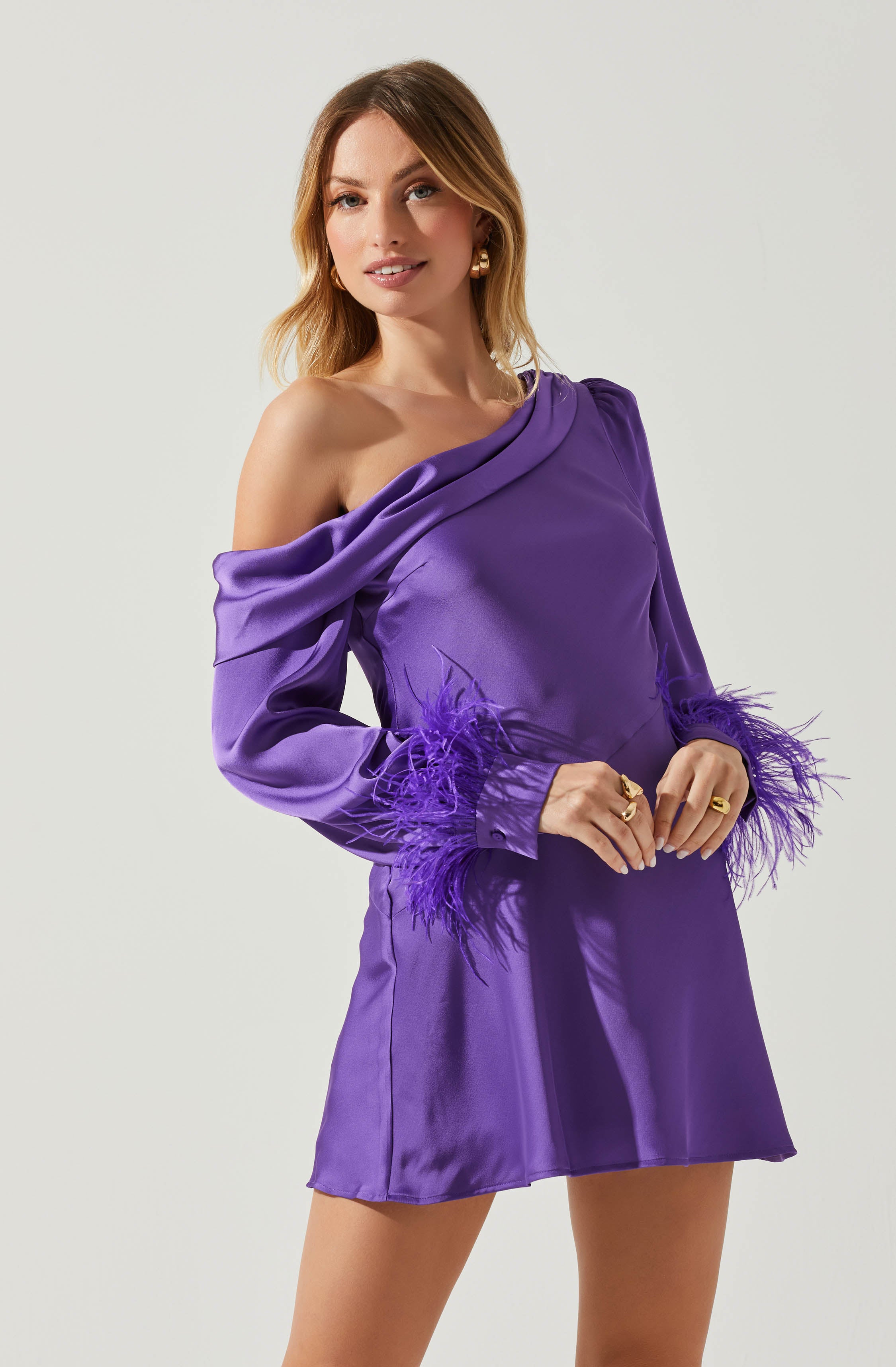 Augusta Feather Trim Dress