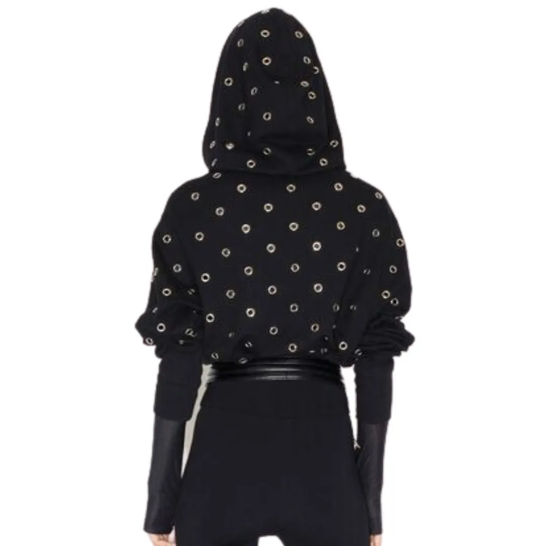 Azzedine Alaia polka dot ribbed street style cotton long sleeve.