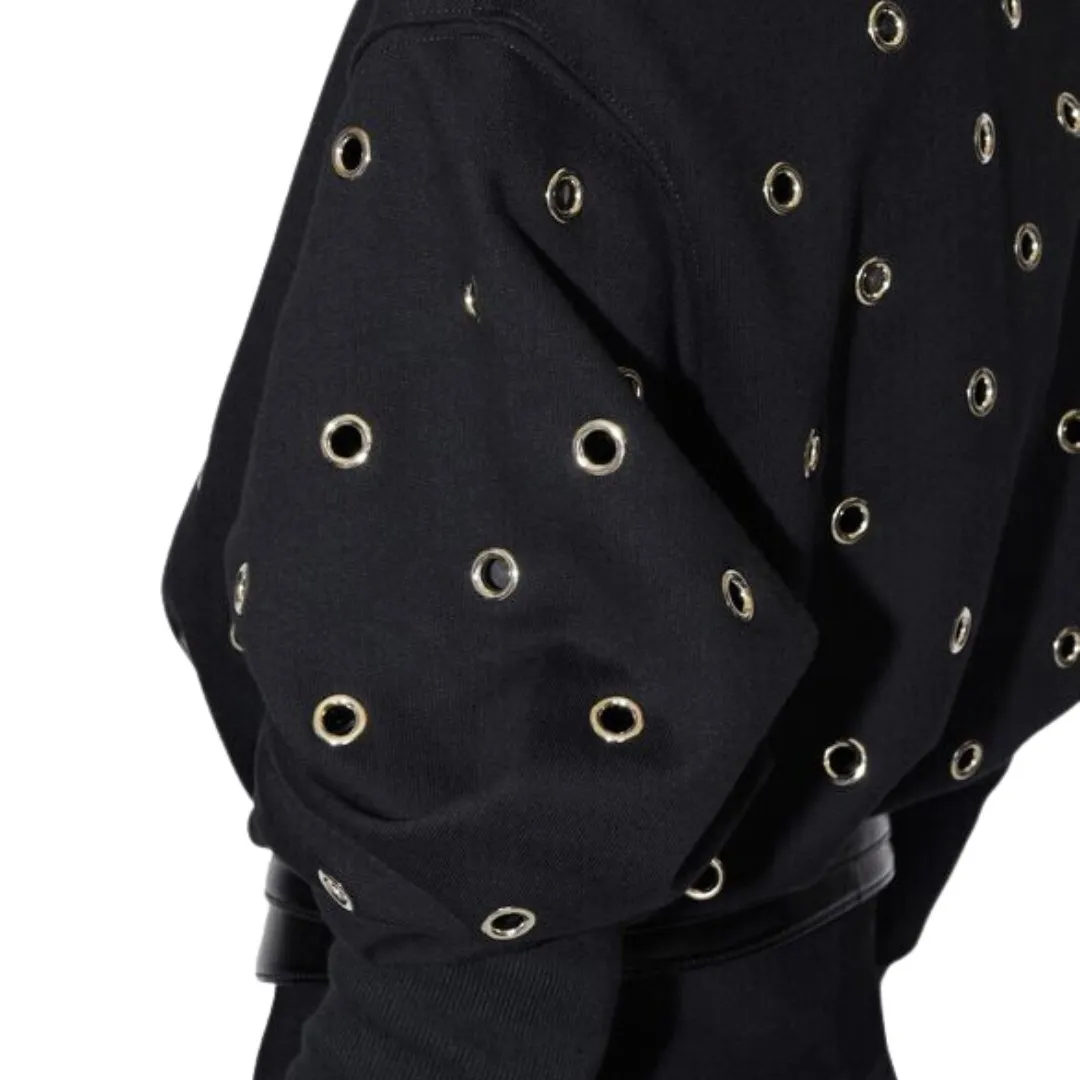 Azzedine Alaia polka dot ribbed street style cotton long sleeve.