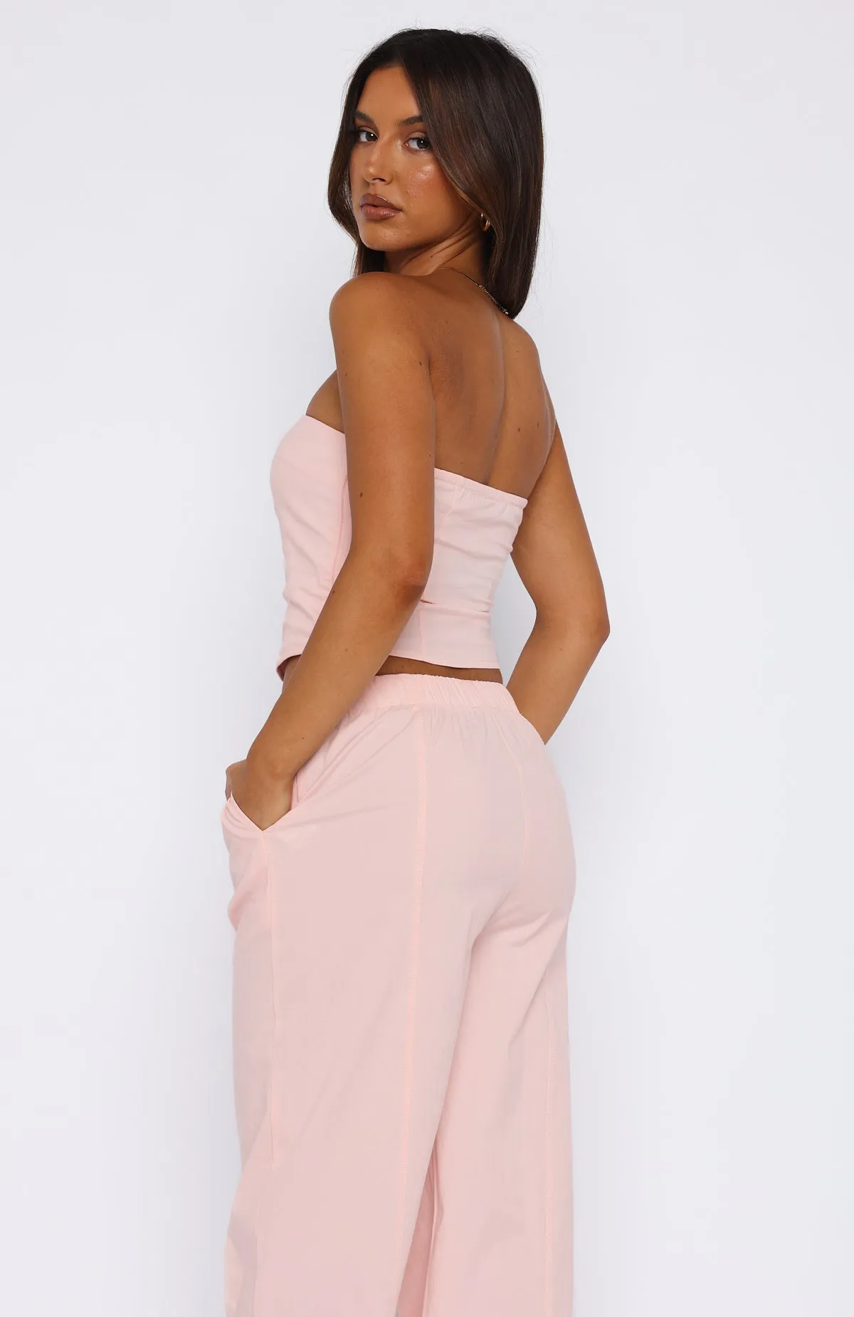 Baby Pink Strapless Top - Believe In You