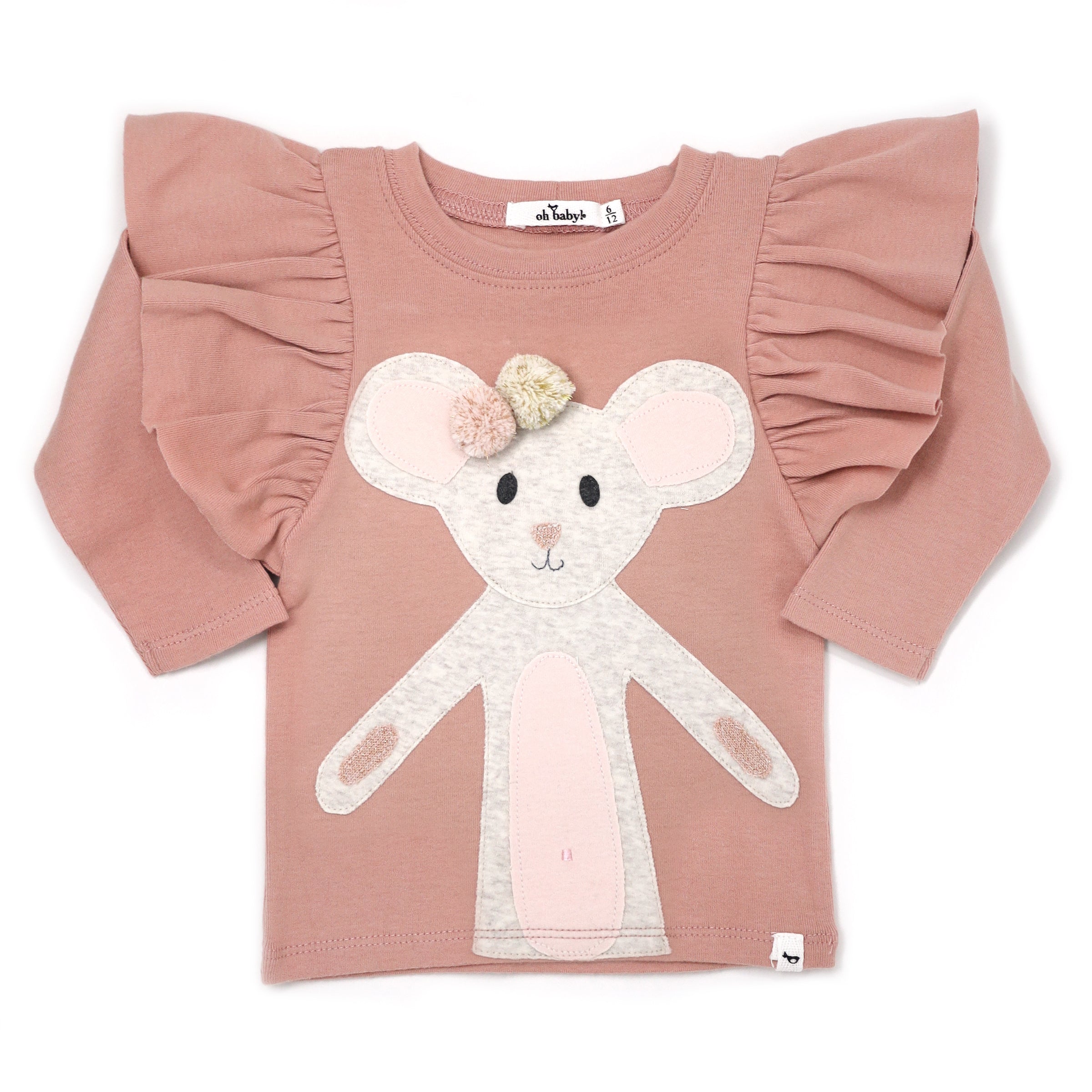 Baby Pom Pom Daisy Sand Tee - Misty Rose