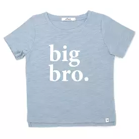 Baby Raw Edge Tee - Big Brother - White Ink - Fog