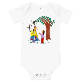 Baby short sleeve one piece with Wisdom design