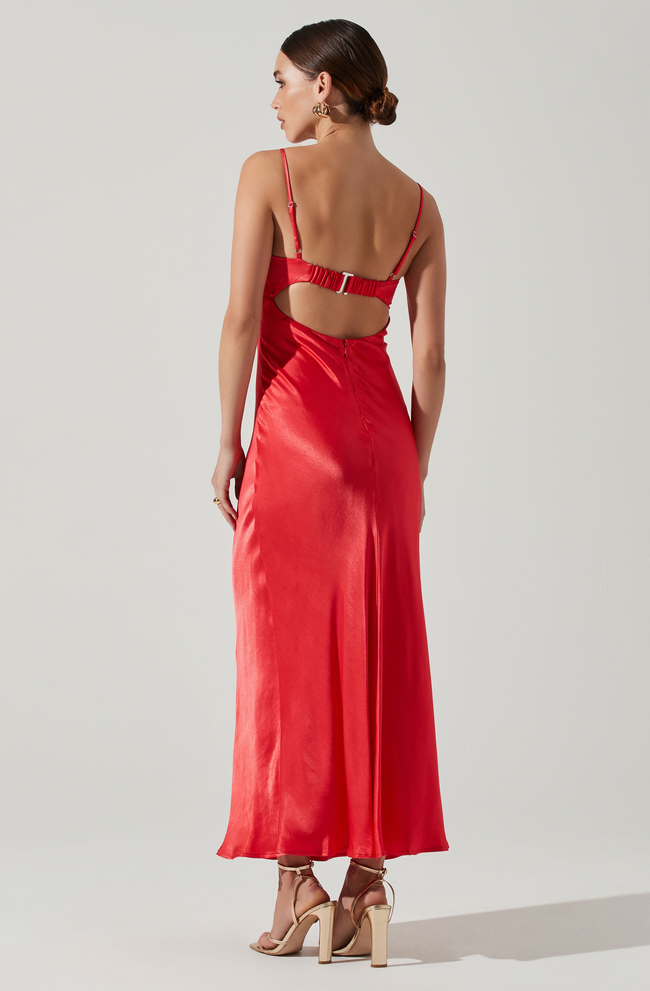 Bellerose Satin Open Back Midi Dress