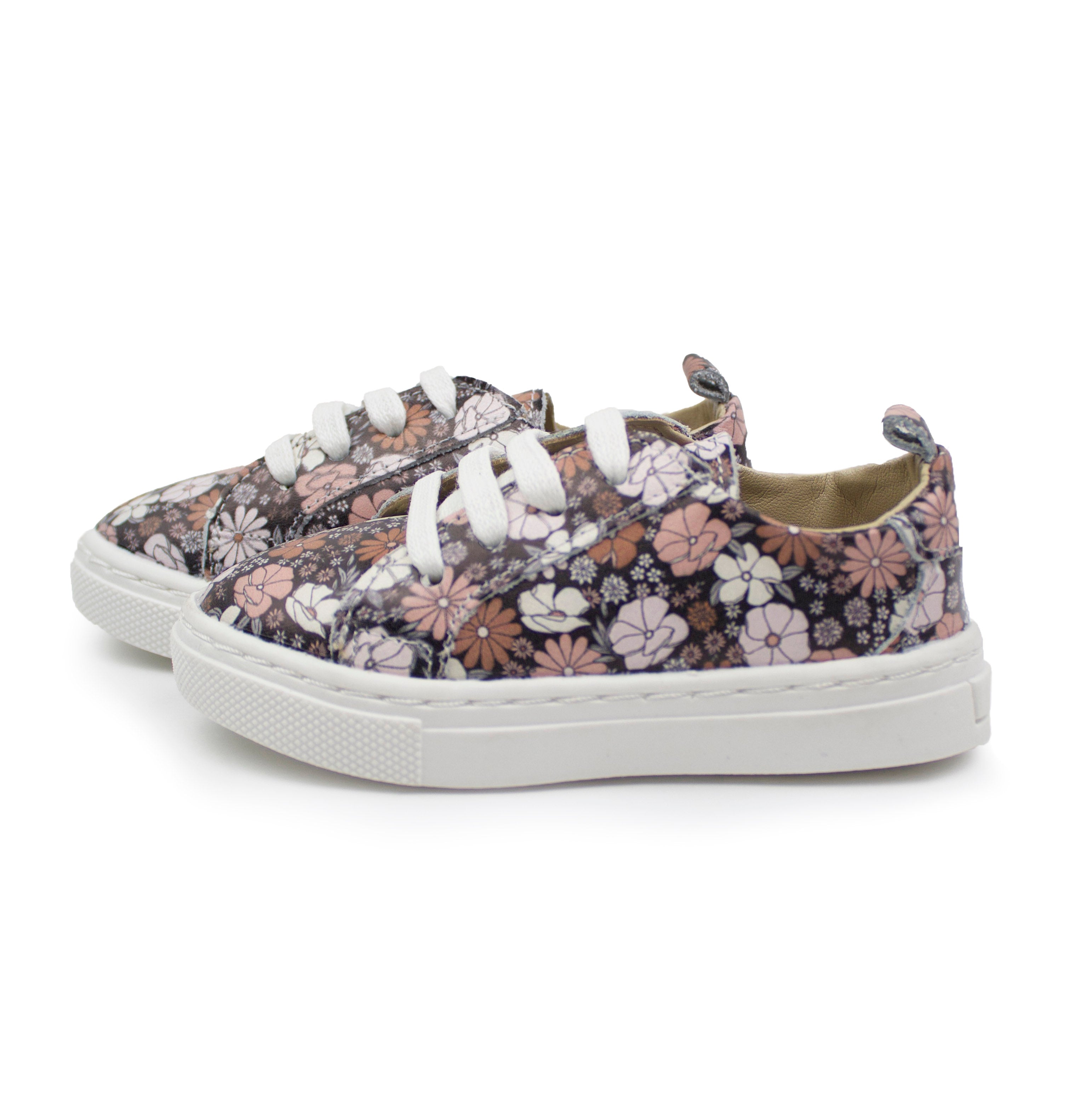 Black Floral Sneakers