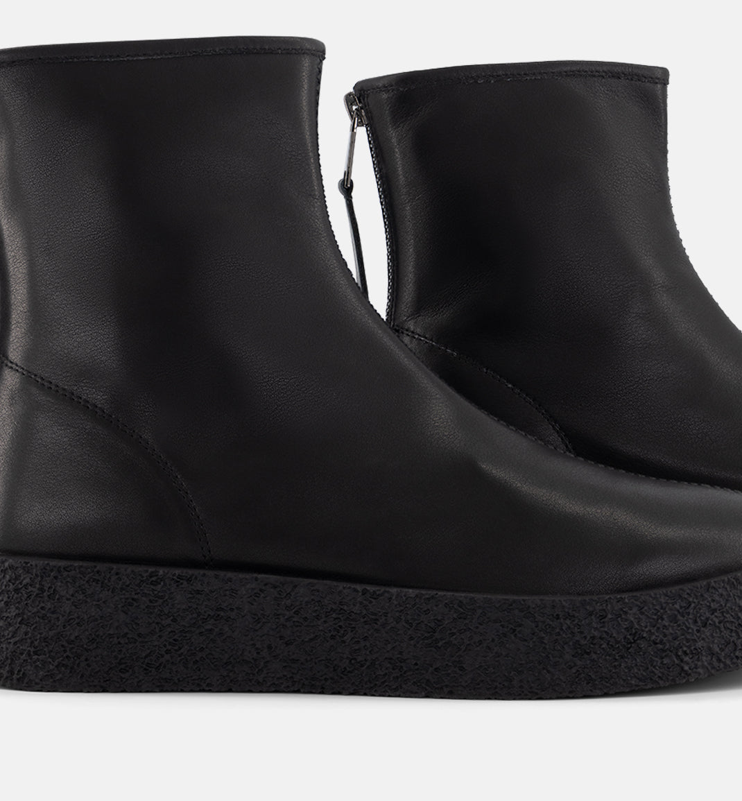 Black Leather Shadow Boot