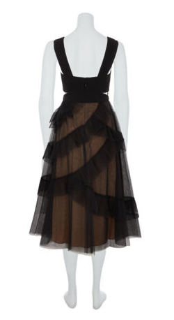 Black Mesh Ruffle Dress