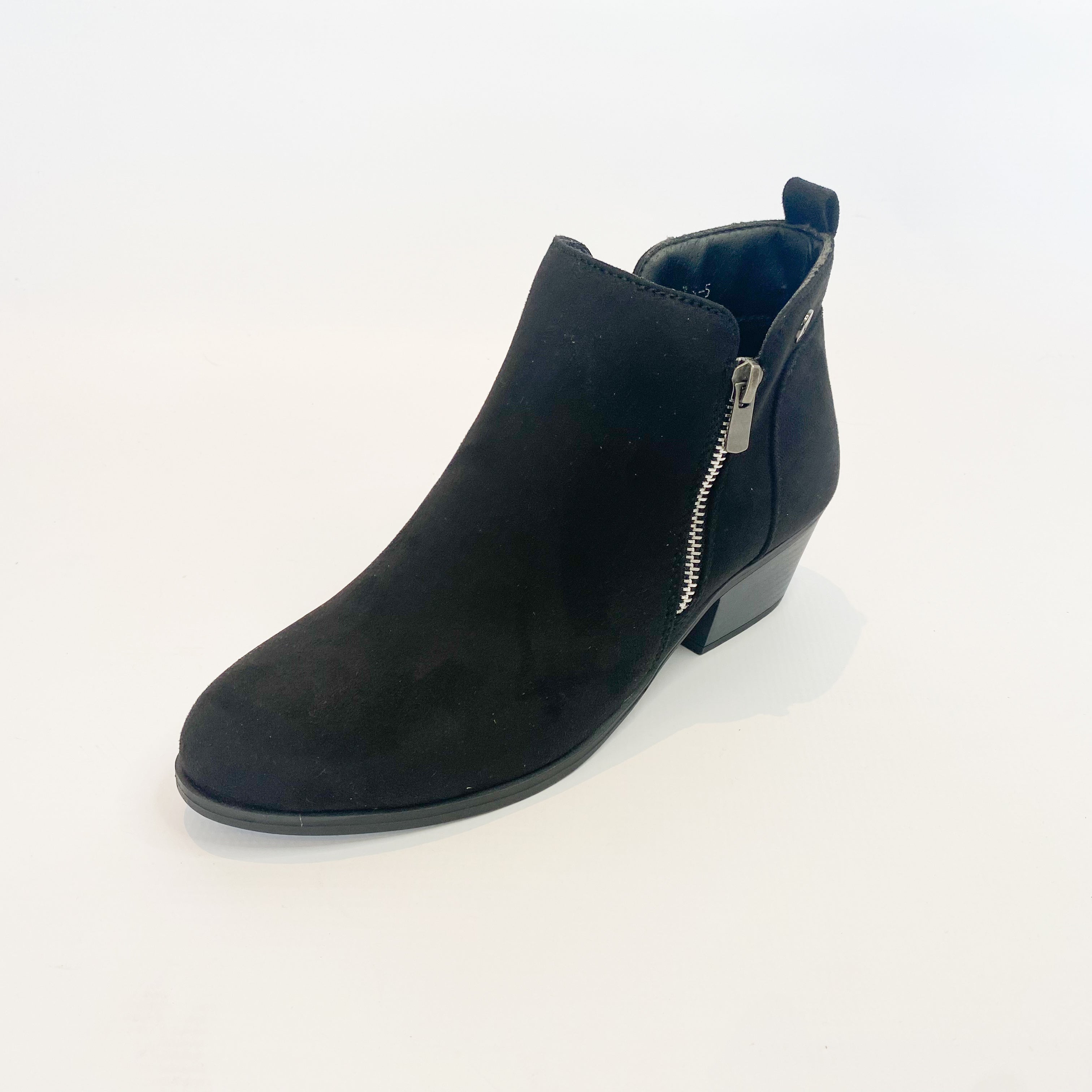 Black suede side zip boot - KG.