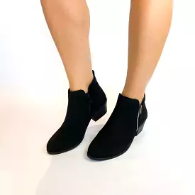 Black suede side zip boot - KG.