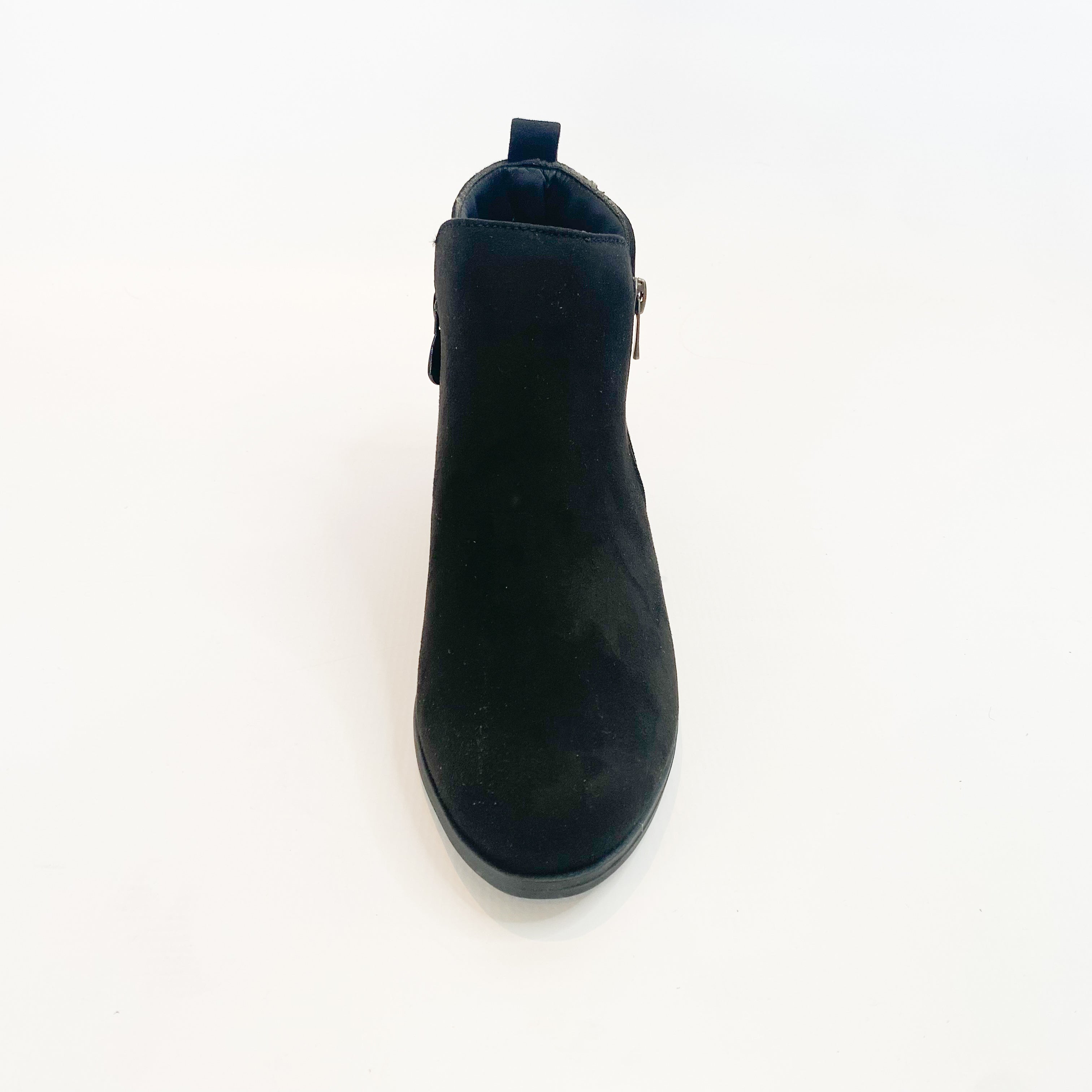 Black suede side zip boot - KG.